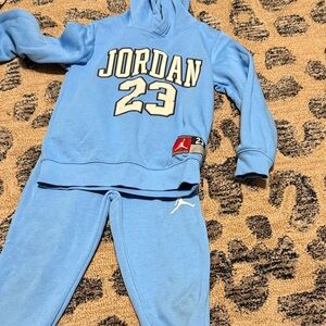 Jordan Kids Light Blue Sweatpants and Hoodie Set